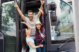 young overjoyed friends look out travel coach crce098d790 size16.90mb 7360x4912 - title:Home Main - اورچین فایل - format: - sku: - keywords: p_id:18