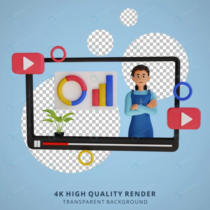 young woman doing presentation 3d cartoon charact crc754350f6 size12.98mb - title:فایل لایه باز کاراکتر سه بعدی دختر جوان در حال پرزنتیشن - اورچین فایل - format:PSD - فتوشاپ - sku:crc754350f6 - keywords: p_id:49693