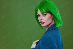 young woman fun gesture hands green hair fashion crc1eaa4084 size14.35mb 6578x4385 - title:Home - اورچین فایل - format: - sku: - keywords: p_id:18