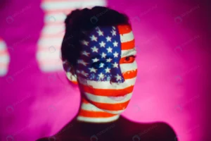 young woman with usa flag her face rnd524 frp17758716 - title:Home - اورچین فایل - format: - sku: - keywords: p_id:18