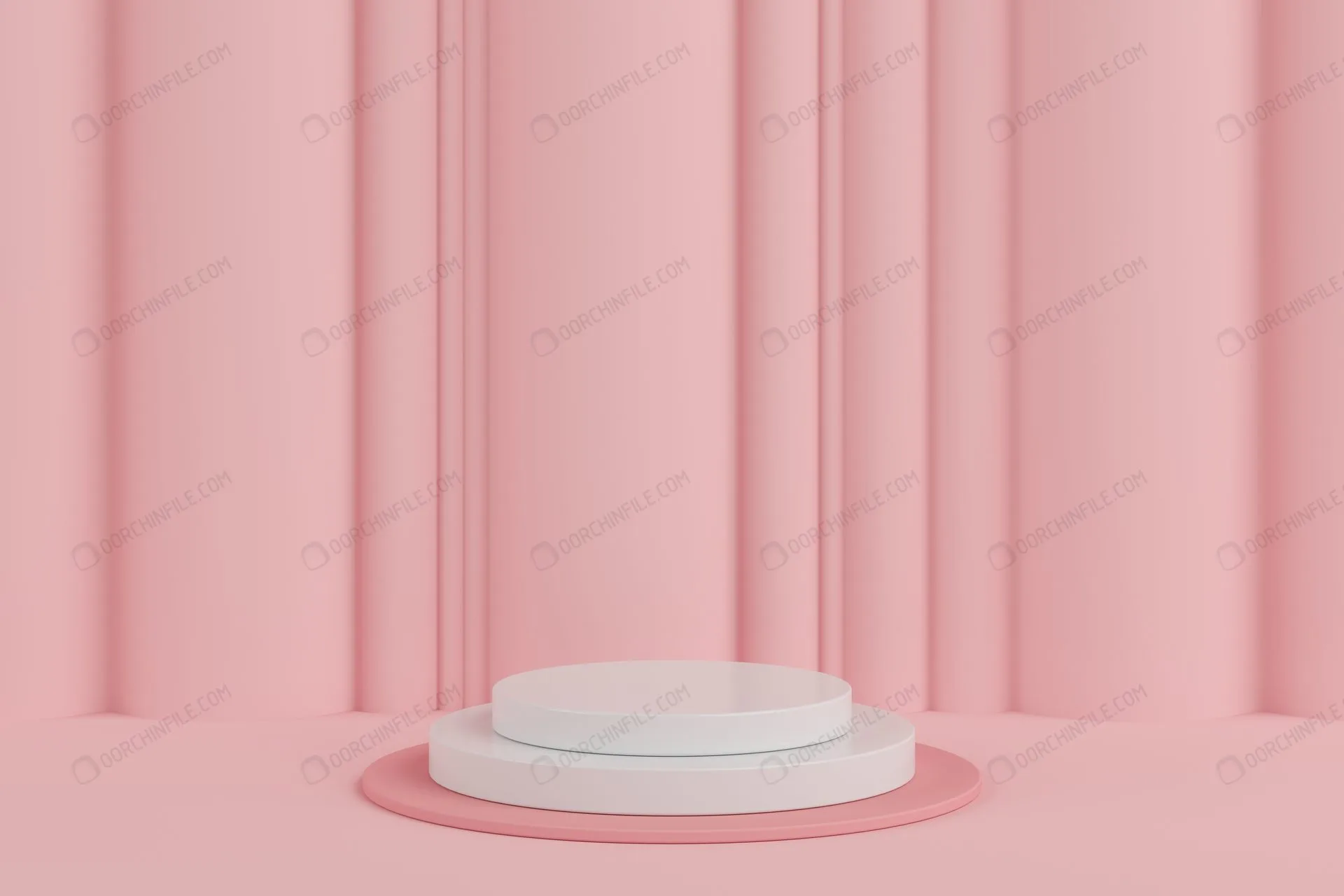 سکوی معرفی محصول در پس زمینه صورتی