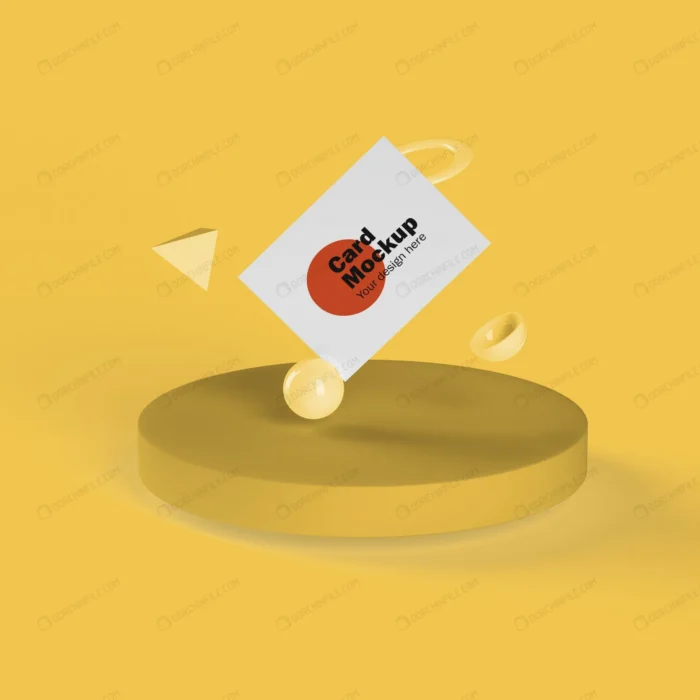 موکاپ کارت ویزیت بر روی سکوی تبلیغاتی