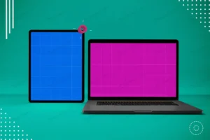 موکاپ تبلت و صفحه نمایش لپ تاپ