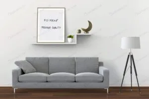 موکاپ قاب عکس بر روی دیوار