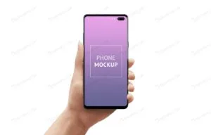 موکاپ موبایل در دست خانم