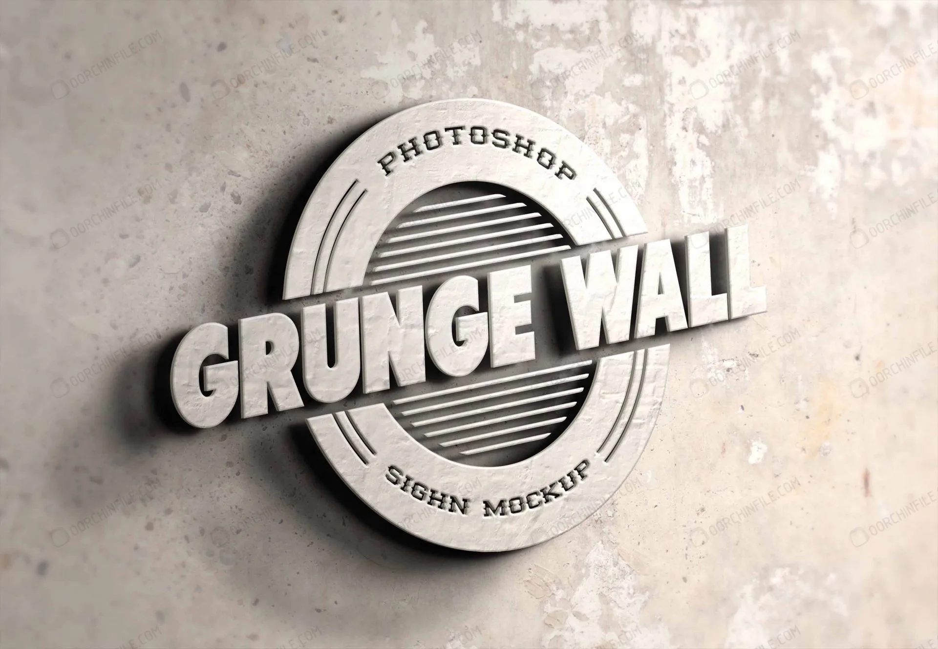 موکاپ لوگو روی دیوار قدیمی