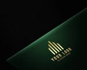 موکاپ لوگوی طلایی