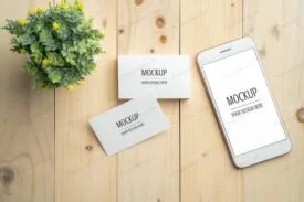 موکاپ کارت ویزیت و موبایل