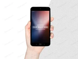 موکاپ موبایل در دست دختر