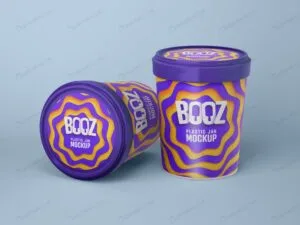 موکاپ ظرف بستنی پلاستیکی