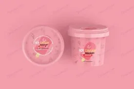 موکاپ ظرف بستنی پلاستیکی