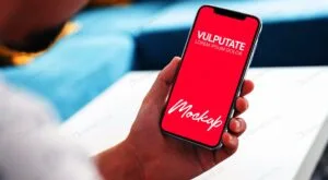 موکاپ موبایل در دست مرد
