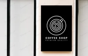 موکاپ تابلوی کافی شاپ
