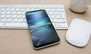 موکاپ موبایل روی کیبورد