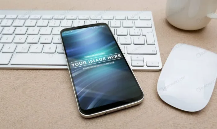 موکاپ موبایل روی کیبورد