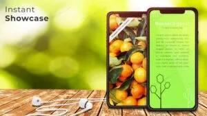 موکاپ موبایل روی سطح چوبی