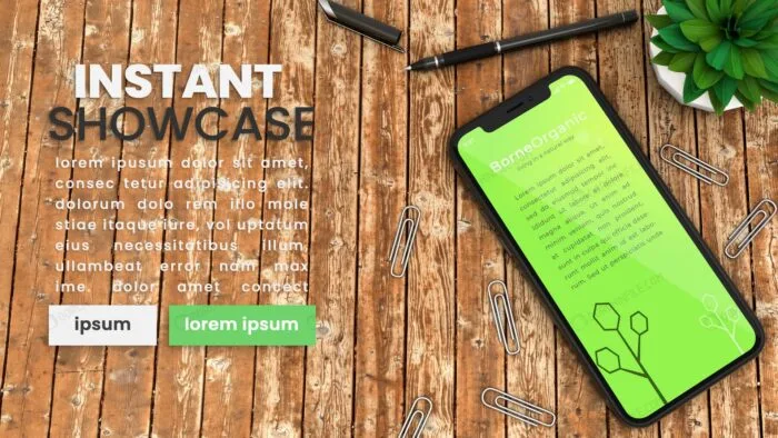 موکاپ موبایل روی میز