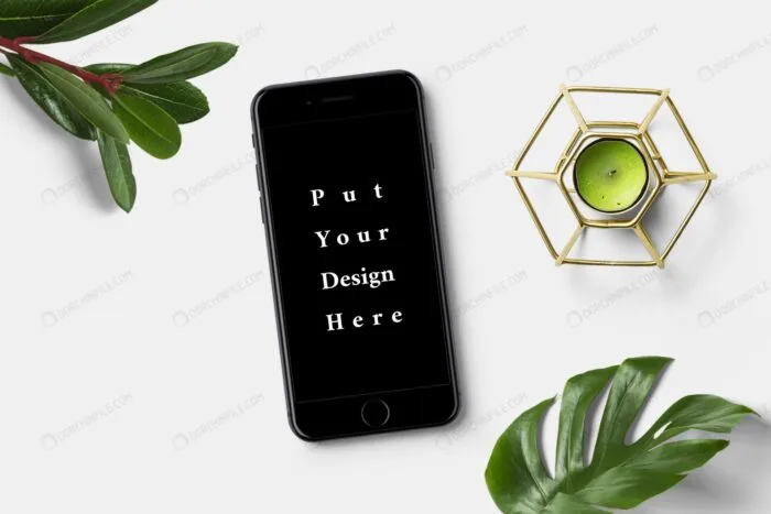 موکاپ موبایل از نمای تاپ