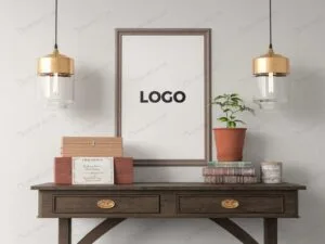 موکاپ قاب عکس روی دیوار