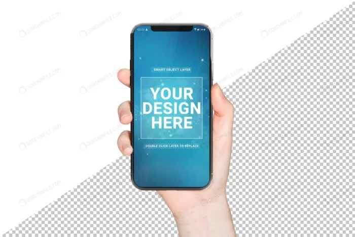 موکاپ موبایل در دست زن