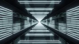 رندر 3 بعدی تونل با اکولایزر نئونی