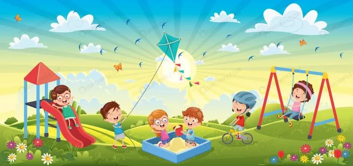 وکتور بچه ها در حال بازی