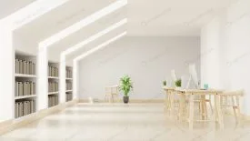 نمای کتابخانه مدرن